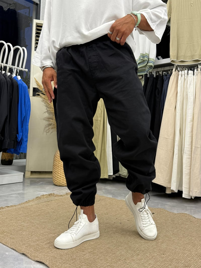 We11 Gabardin Klips Detay Pantolon Siyah