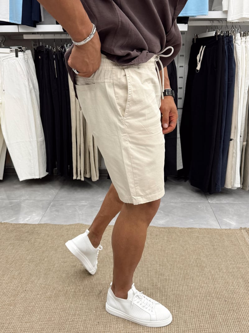 Yep Gabardin Şort Krem