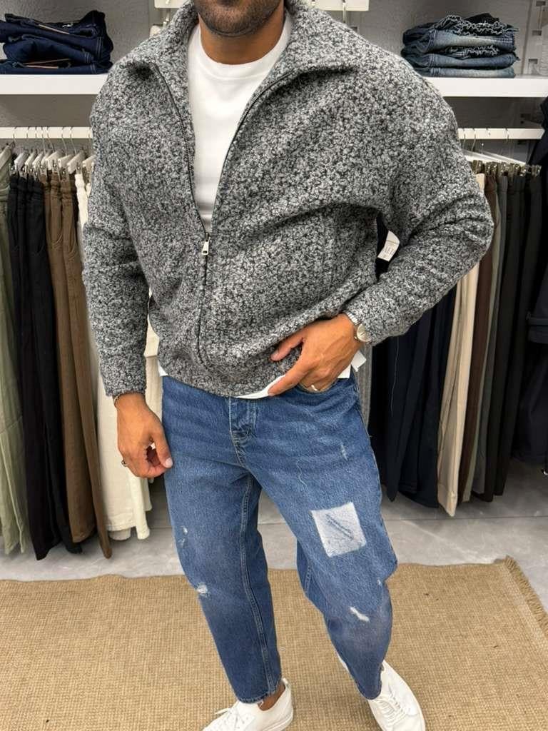 Yep Peluş Ceket Antrasit