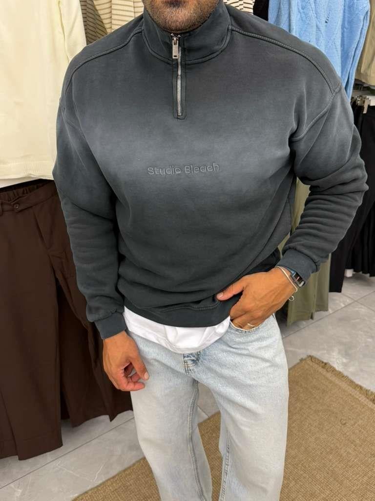 Yıkamalı Sweatshirt Antrasit