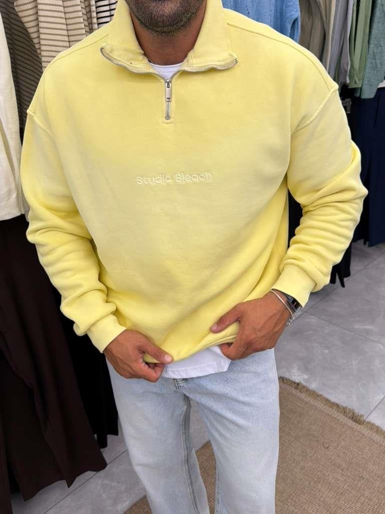 Yıkamalı Sweatshirt Sarı