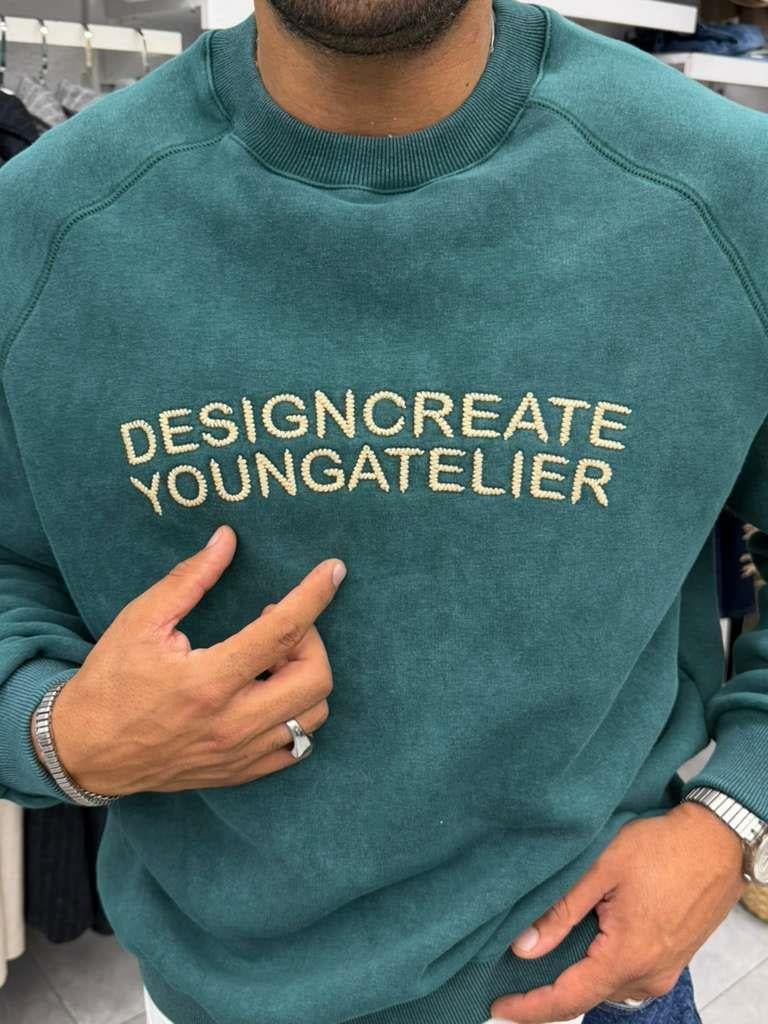 Yıkmalı Sweat Yeşil