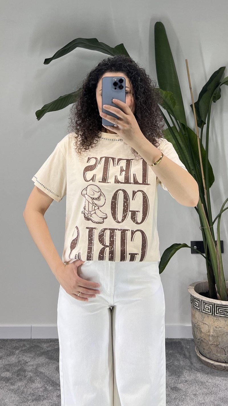 Bej Lets Go Girl Tshirt