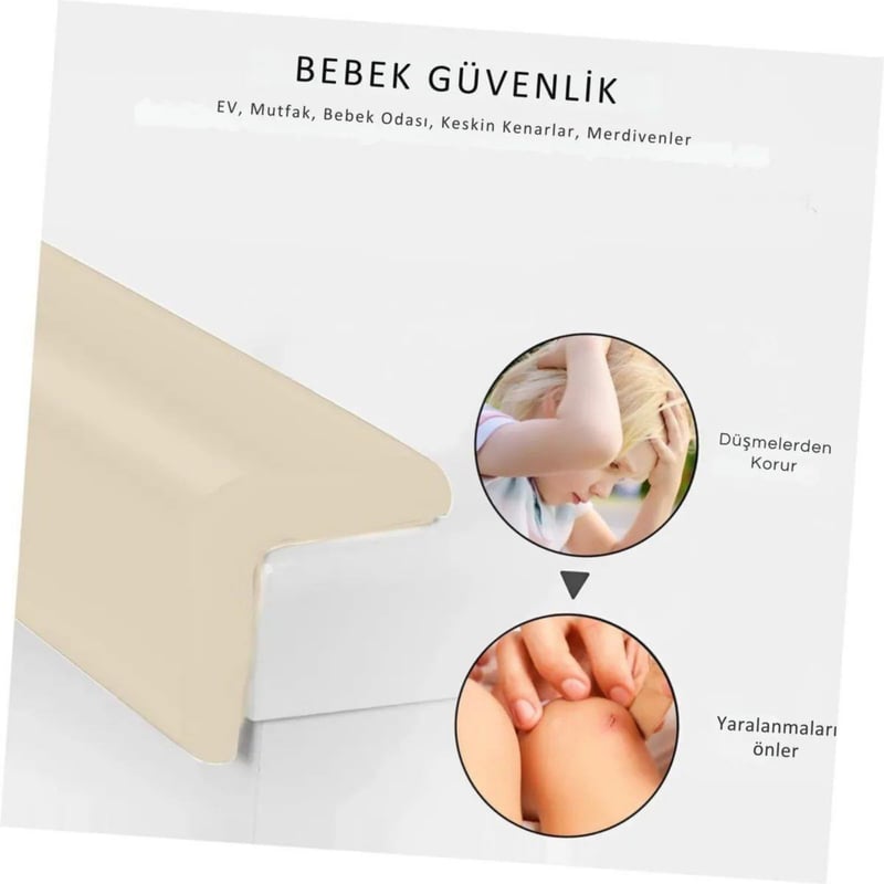 3m Bant Hediye Beyaz Renk 2 Metre 4 Adet Köşe Koruyuculu Esnek Ve Yumuşak Kauçuk Kenar Koruyucu