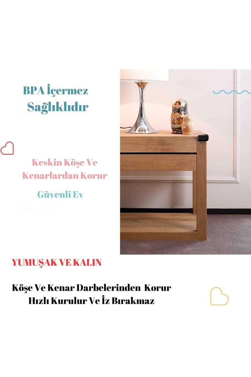 4 Adet Köşe Koruyucu Yastık Saf Kauçuk Masa Sehpa Kenar Köşe Koruyucu Çocuk Bebek Emniyet Koruma