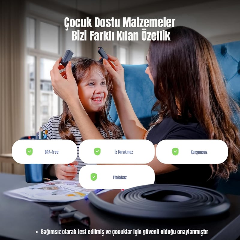 4,6 Metre 4 Adet Köşe Koruma Köşe Ve Kenar Koruma 3m Bant Yumuşak Darbe Koruma Mürdüm Bebek Güvenlik