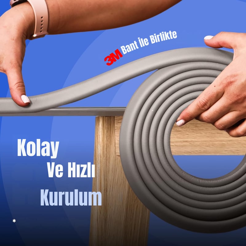 4,6 Metre 4 Adet Köşe Koruma Köşe Ve Kenar Koruma 3m Bant Yumuşak Darbe Koruma Mürdüm Bebek Güvenlik