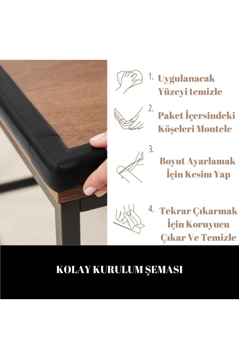 4,6 Metre 4 Adet Köşe Koruma Köşe Ve Kenar Koruma 3m Bant Yumuşak Darbe Koruma Mürdüm Bebek Güvenlik