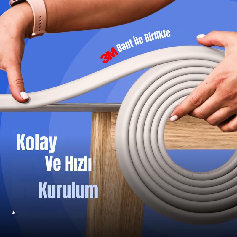 4,6 Metre 4 Adet Köşe Koruma Köşe Ve Kenar Koruma 3m Bant Yumuşak Darbe Koruma Mürdüm Bebek Güvenlik