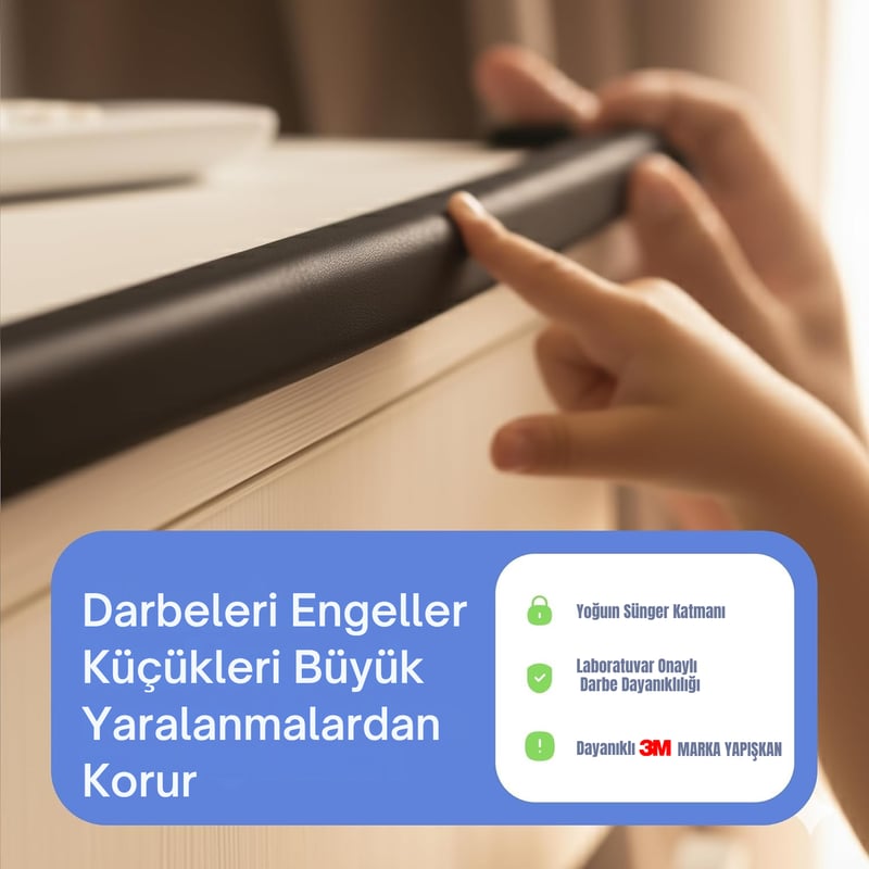 4,6 Metre 4 Adet Köşe Koruma Köşe Ve Kenar Koruma 3m Bant Yumuşak Darbe Koruma Mürdüm Bebek Güvenlik