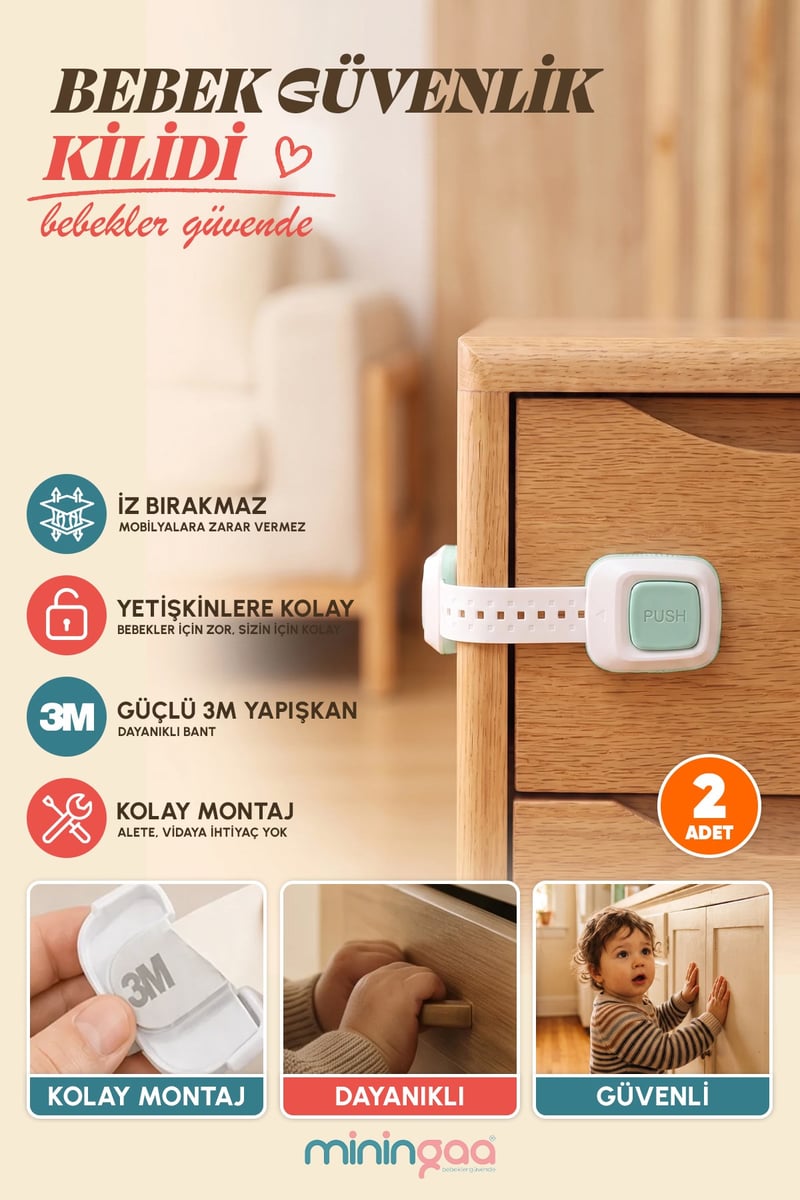 Miningaa Bantlı Kayış Kilit – Bebek Çocuk Güvenlik Kilidi