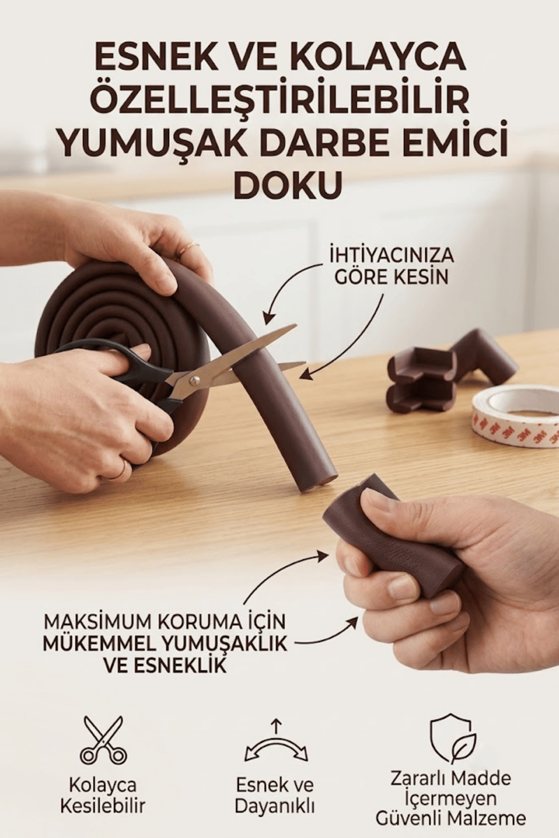 Miningaa Köşe & Kenar Koruyucu Set (4.6 Metre) – Bebek Mobilya Kenar Koruyucu