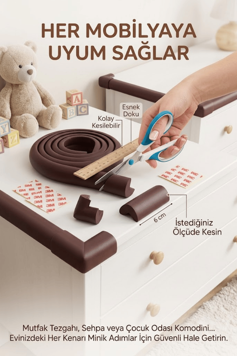 Miningaa Köşe & Kenar Koruyucu Set (4.6 Metre) – Bebek Mobilya Kenar Koruyucu