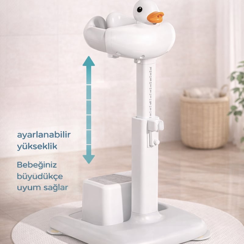 Miningaa Portatif Katlanabilir Ayarlanabilir Ayakta Çocuk Bebek Yıkama Ördek Desen Banyo Küveti Standı