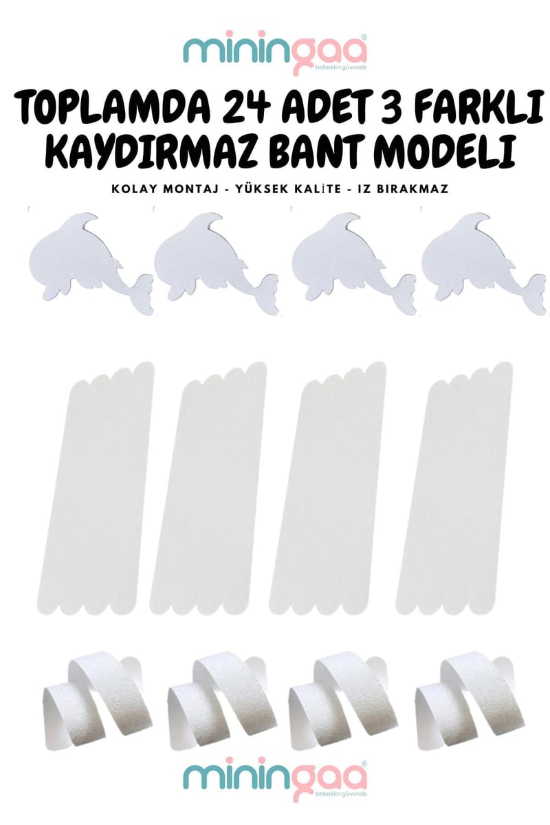 Toplam 24 Adet Kaydırmaz Bant Bebek Çocuklar Ve Yetişkinler Için Kaymaz Şerit Güvenli Duş Ve Küvet