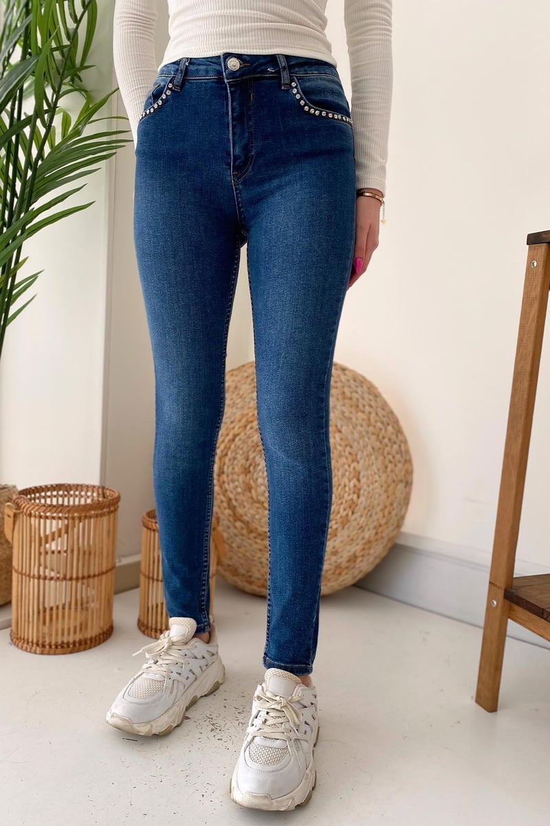 Karol Kadın Taşlı Skinny Kot Pantolon