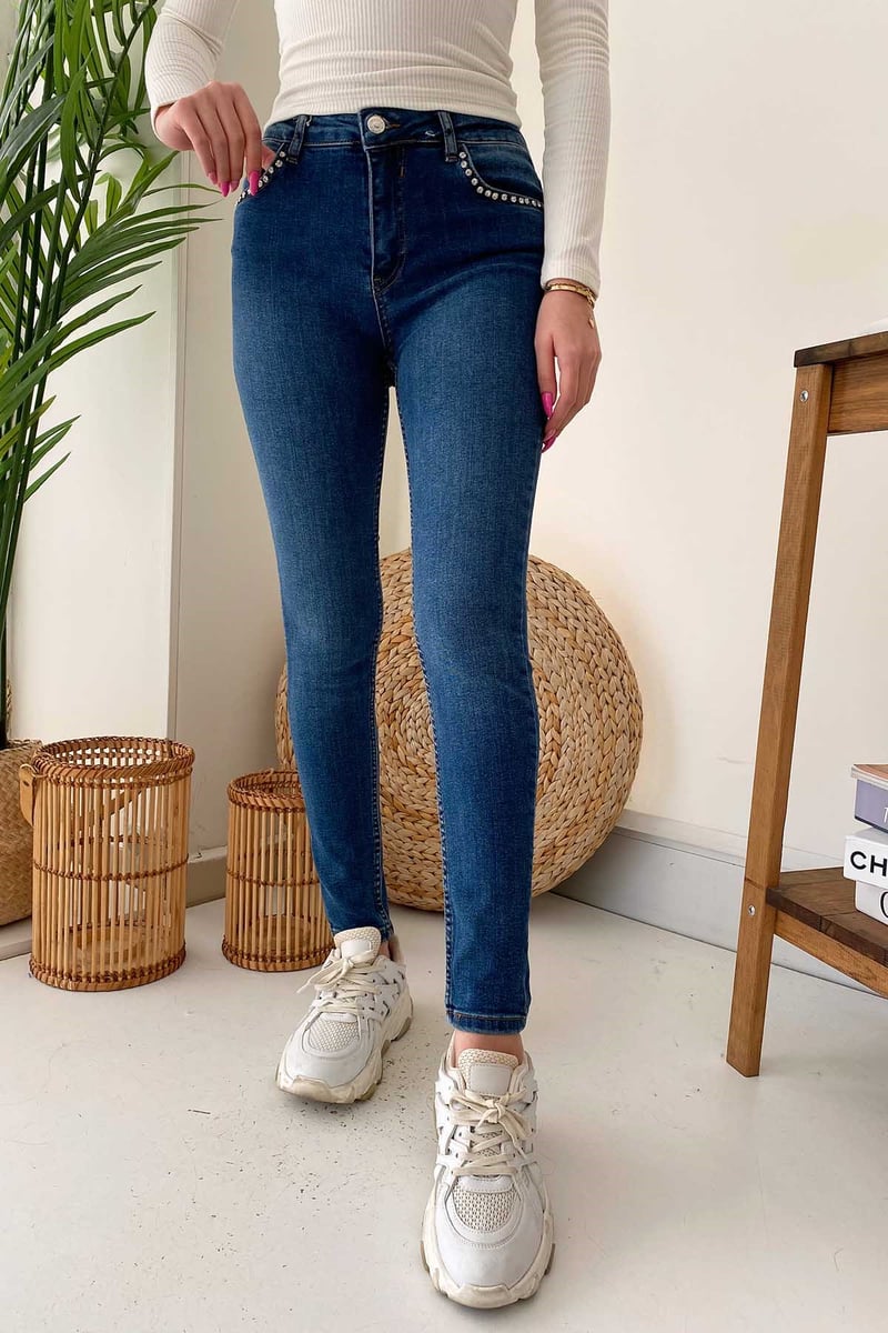 Karol Kadın Taşlı Skinny Kot Pantolon