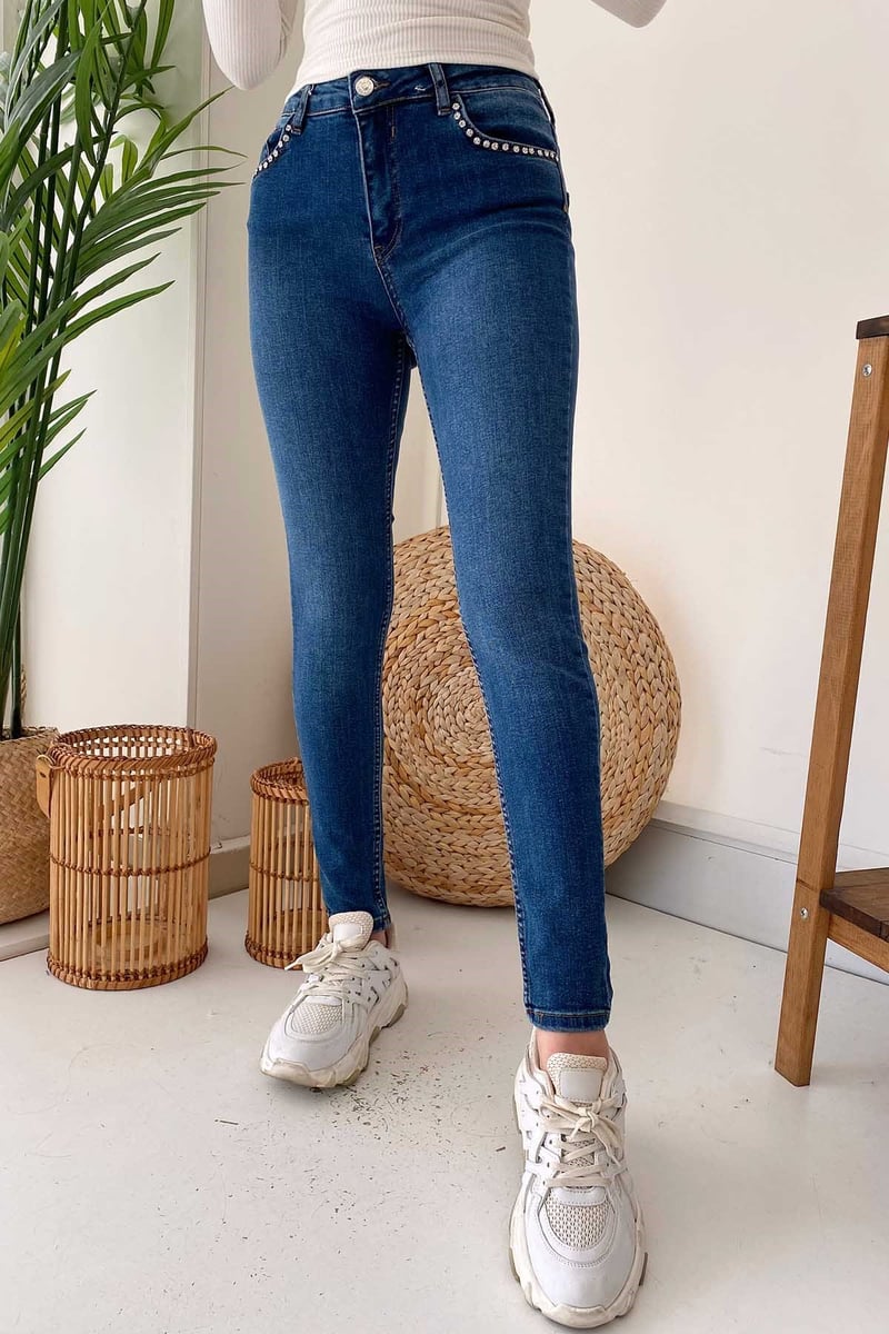 Karol Kadın Taşlı Skinny Kot Pantolon