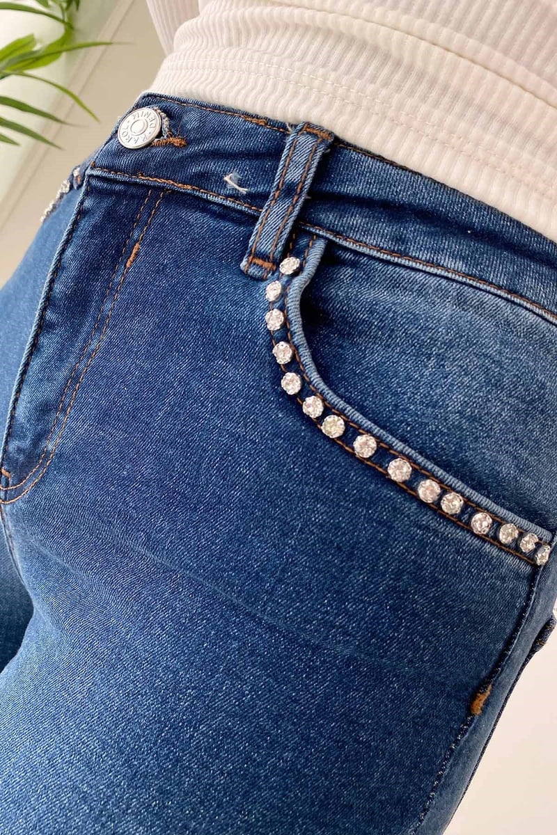 Karol Kadın Taşlı Skinny Kot Pantolon