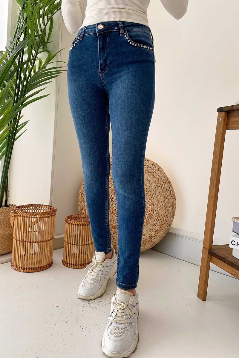 Karol Kadın Taşlı Skinny Kot Pantolon