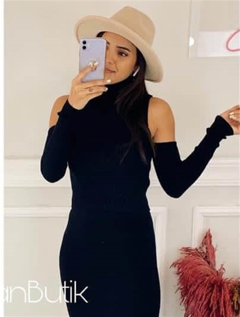 Kol Detaylı Triko Kadın Top Bluz