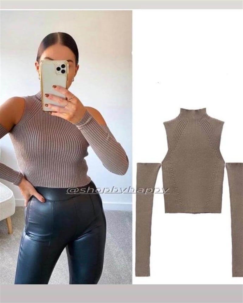 Kol Detaylı Triko Kadın Top Bluz