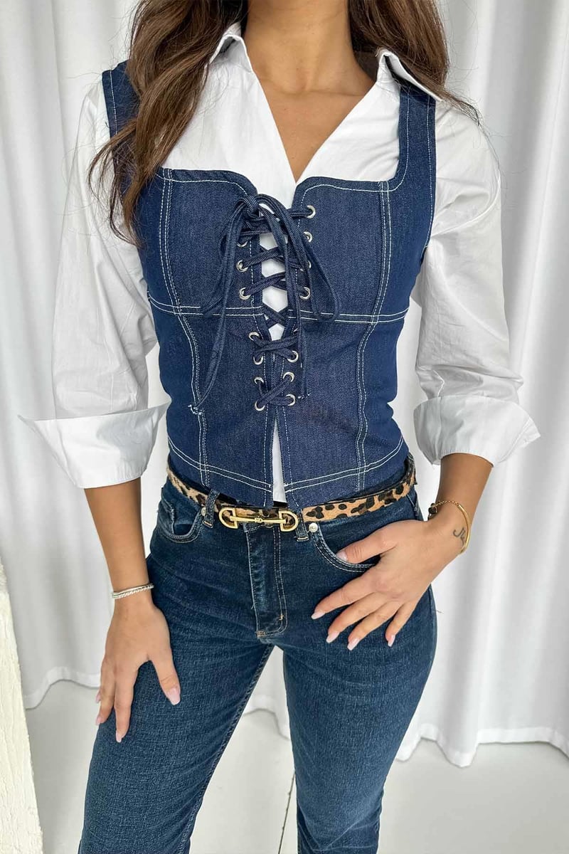 Kuşgözü Denim Kadın Bluz