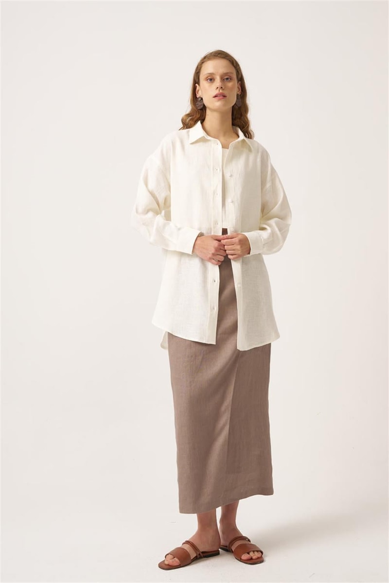 %100 Keten Kalem Etek