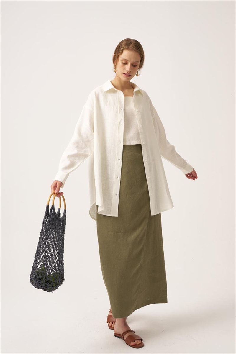 %100 Keten Kalem Etek