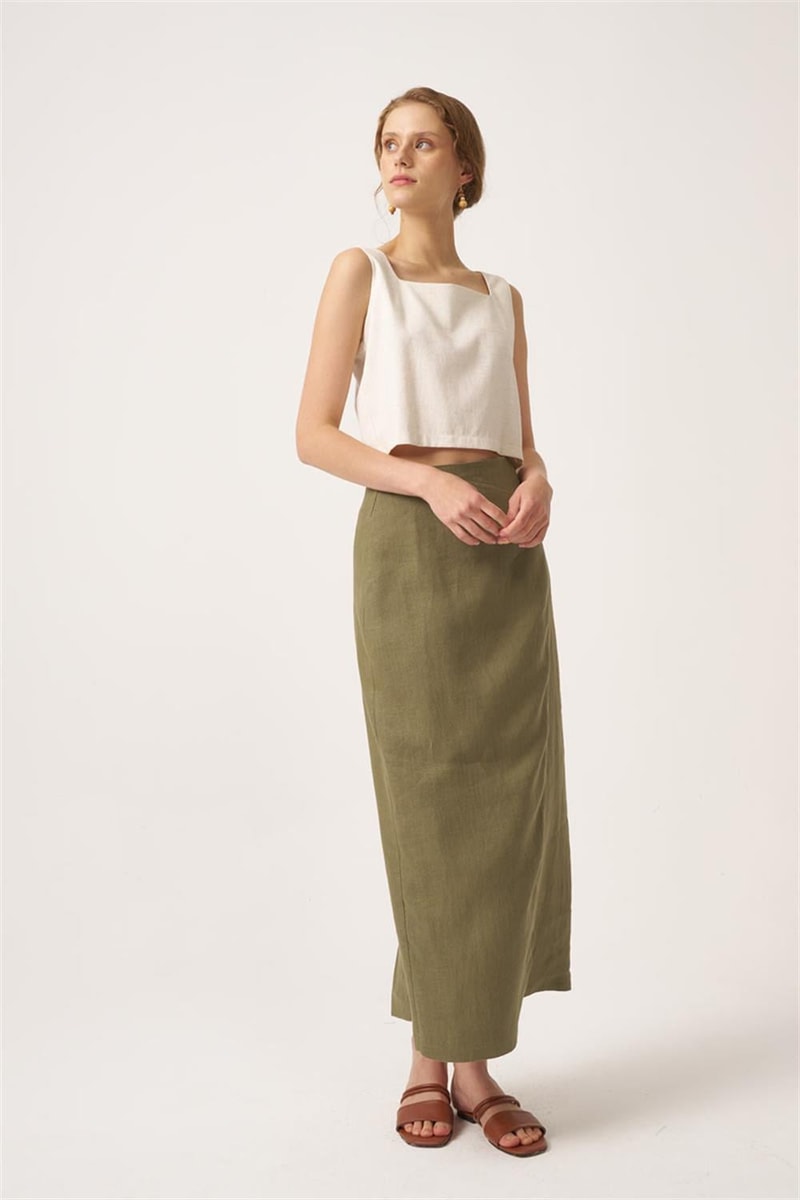 %100 Keten Kalem Etek