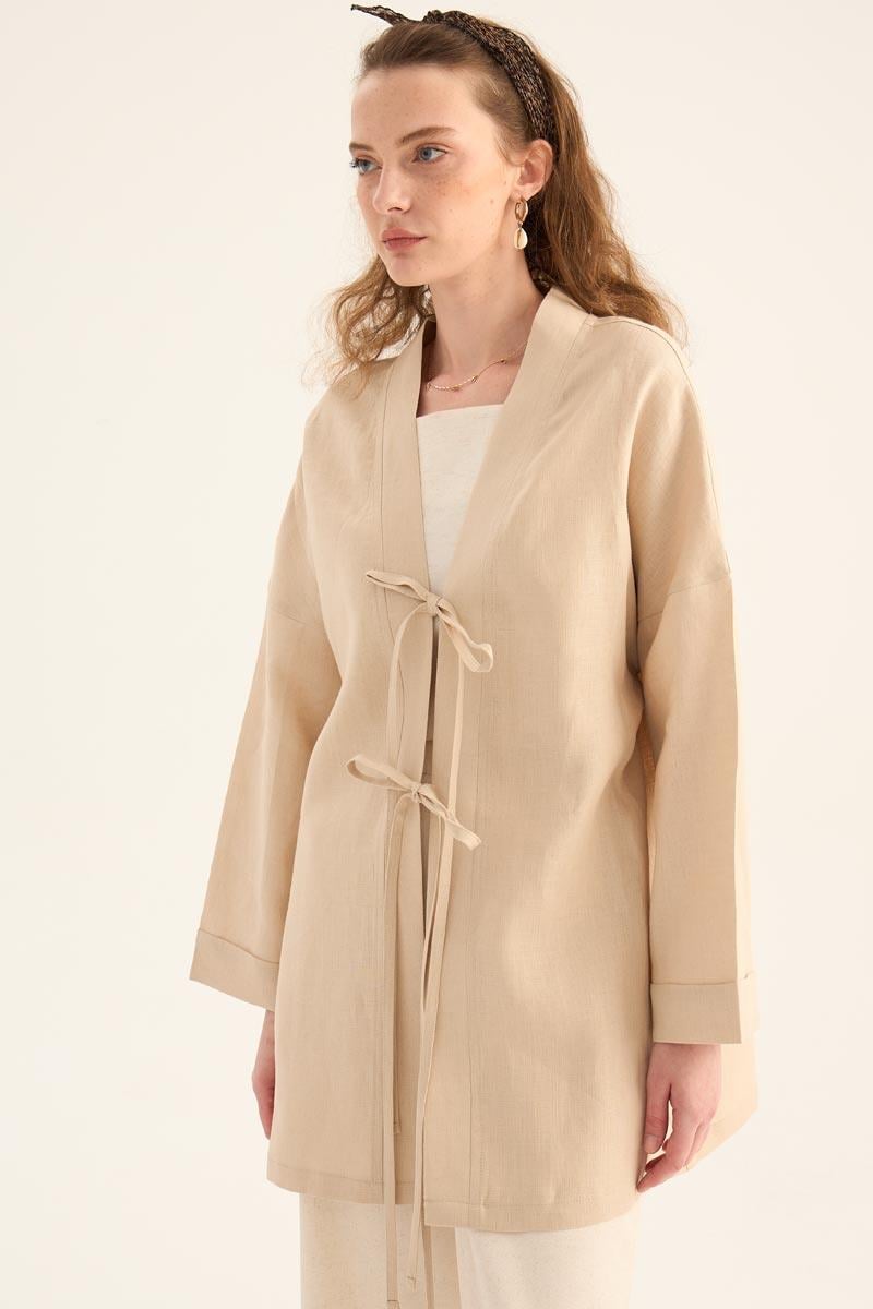 %100 Keten Kimono