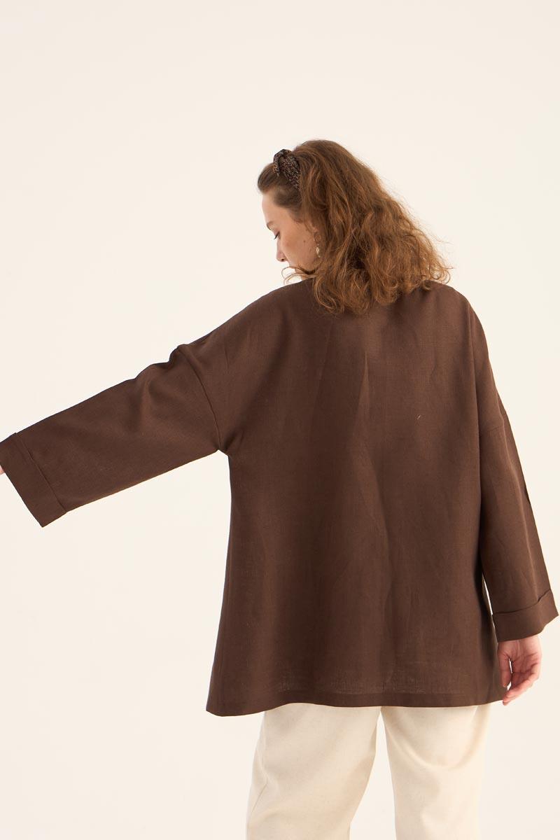 %100 Keten Kimono
