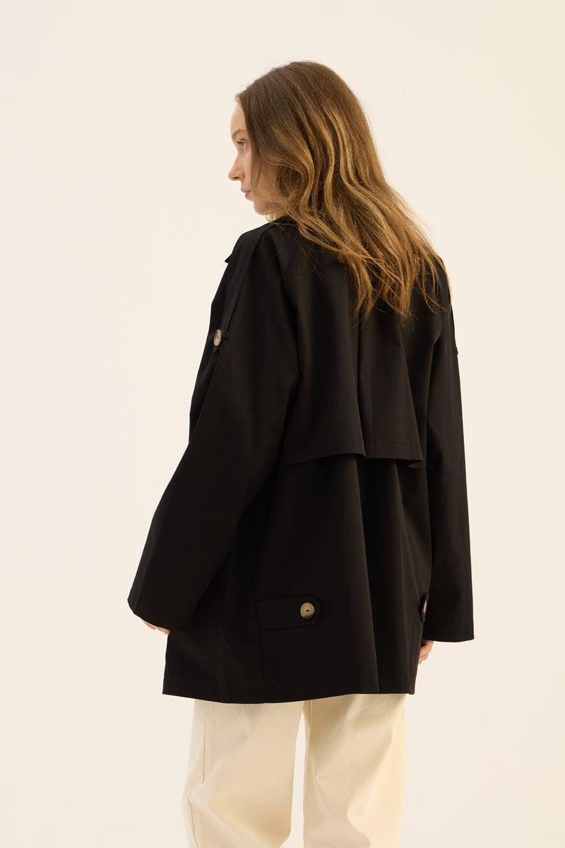 Apoletli Kısa Trençkot