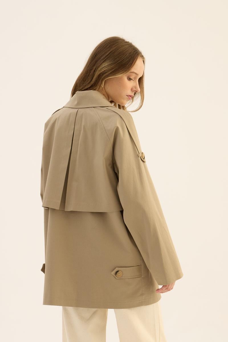 Apoletli Kısa Trençkot