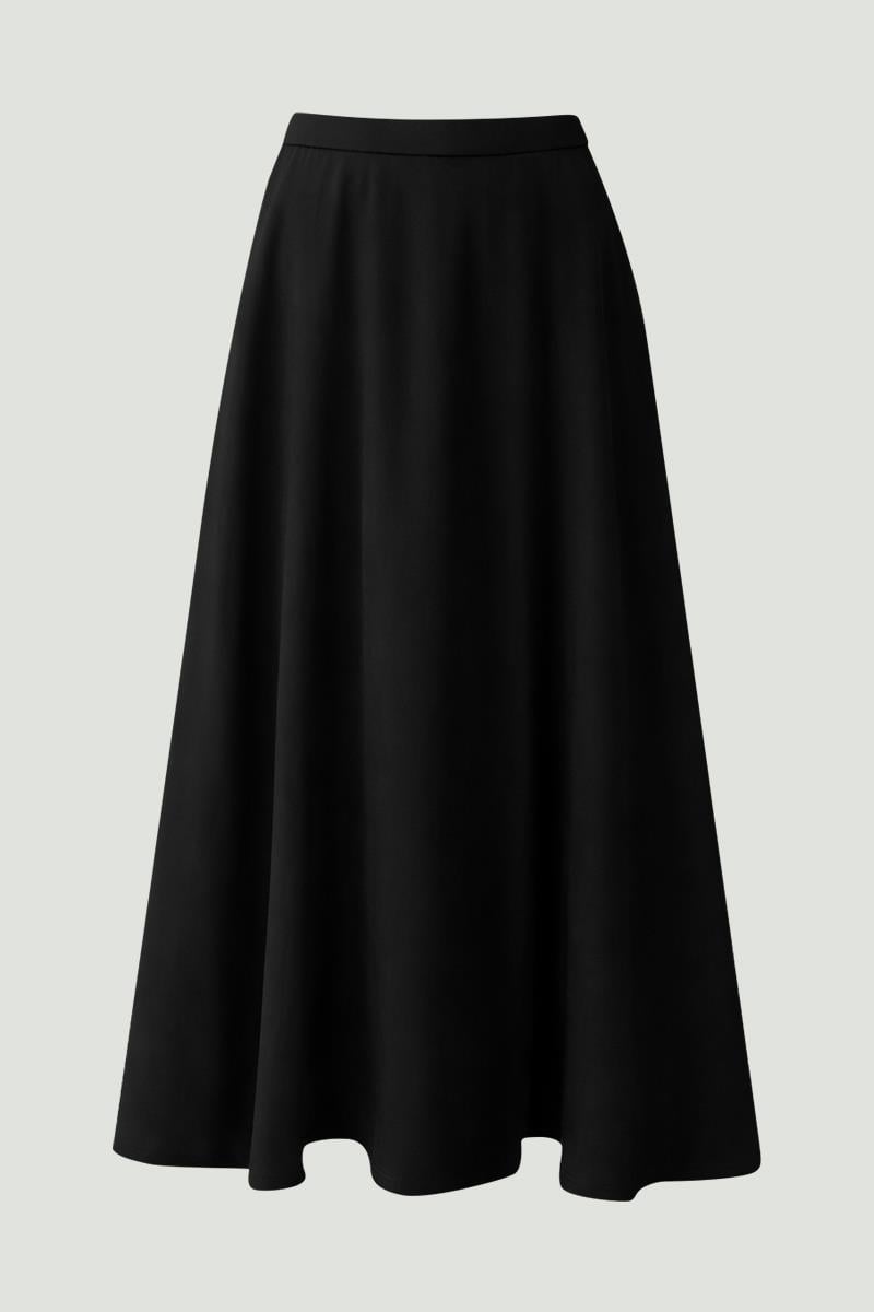 Arka Lastikli Gabardin Etek Siyah