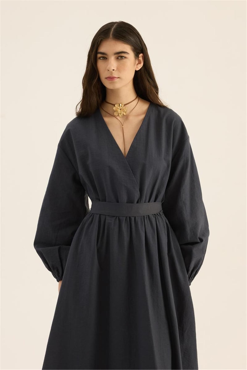 Beli Lastikli Elbise Antrasit