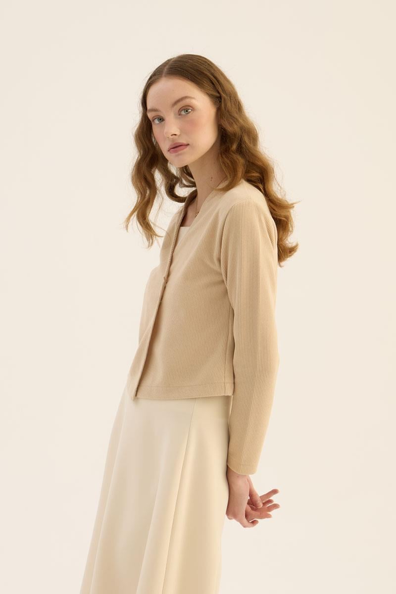 Çapraz Düğmeli Kısa Hırka