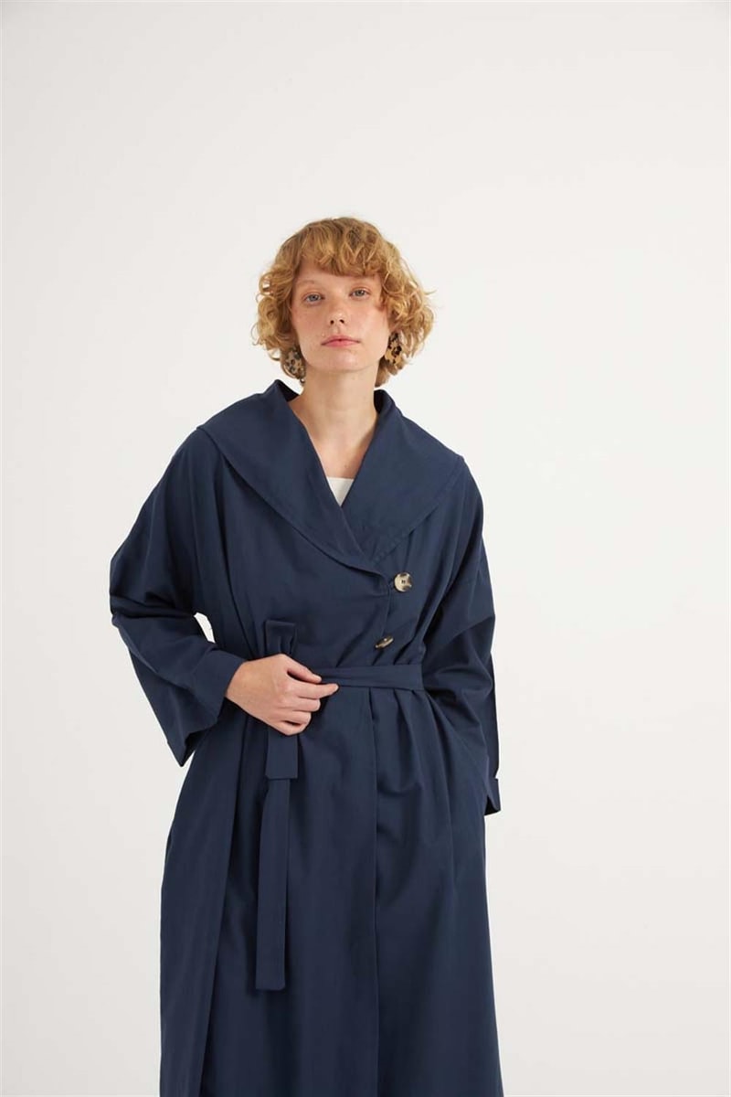 Çift Düğmeli Pamuk Kaftan