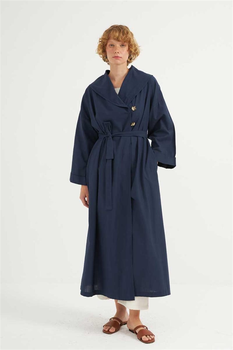 Çift Düğmeli Pamuk Kaftan