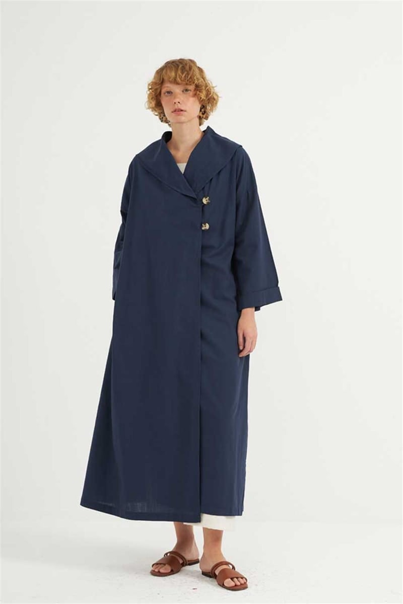 Çift Düğmeli Pamuk Kaftan