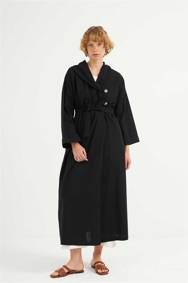 Çift Düğmeli Pamuk Kaftan