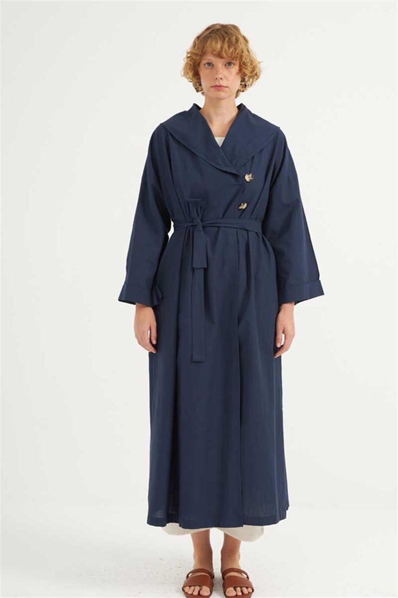 Çift Düğmeli Pamuk Kaftan