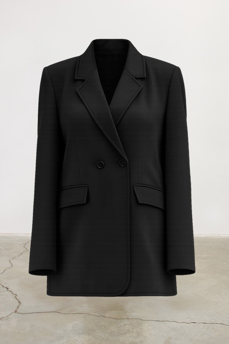 Dikiş Detaylı Blazer Siyah