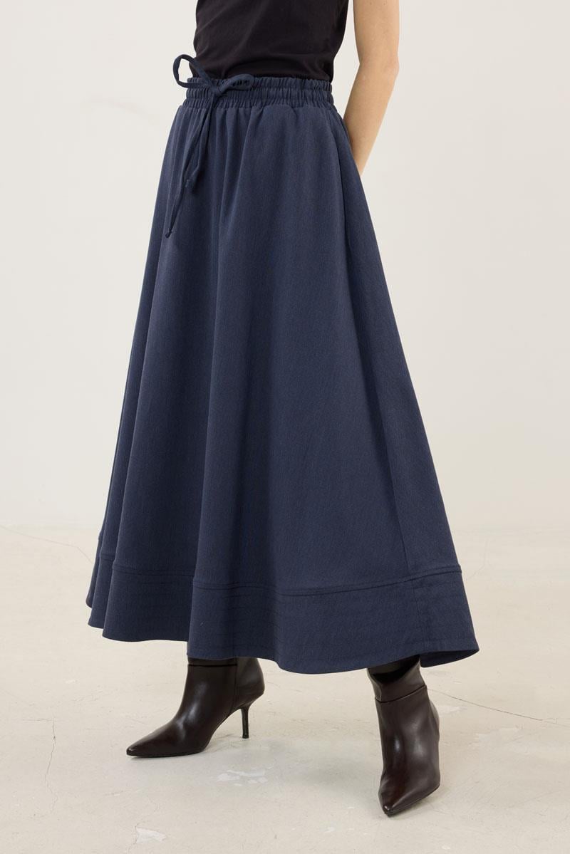 Dikiş Detaylı Etek Lacivert