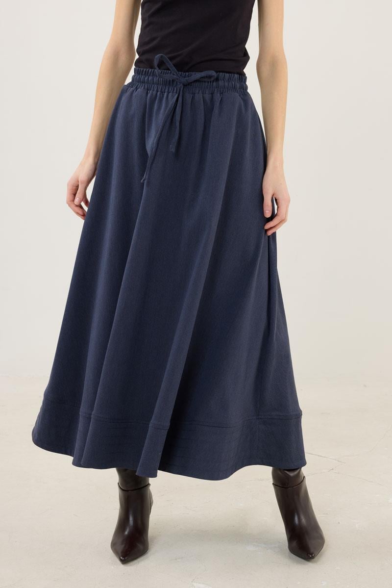 Dikiş Detaylı Etek Lacivert