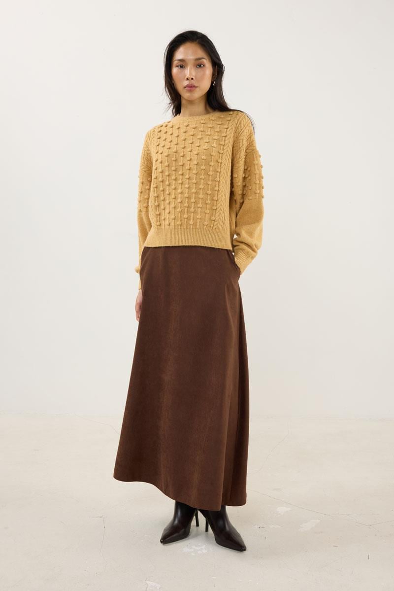 Düğüm Detaylı Kazak Soft Sarı