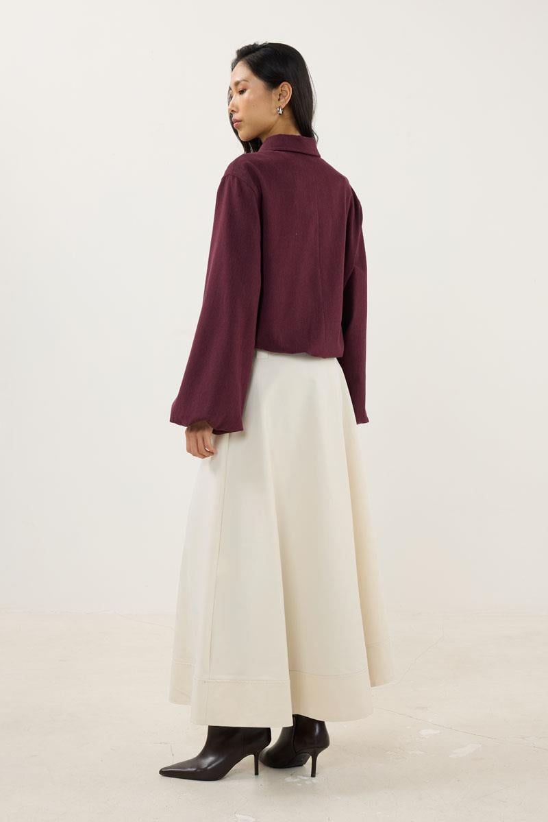 Fermuarlı Bomber Ceket Bordo