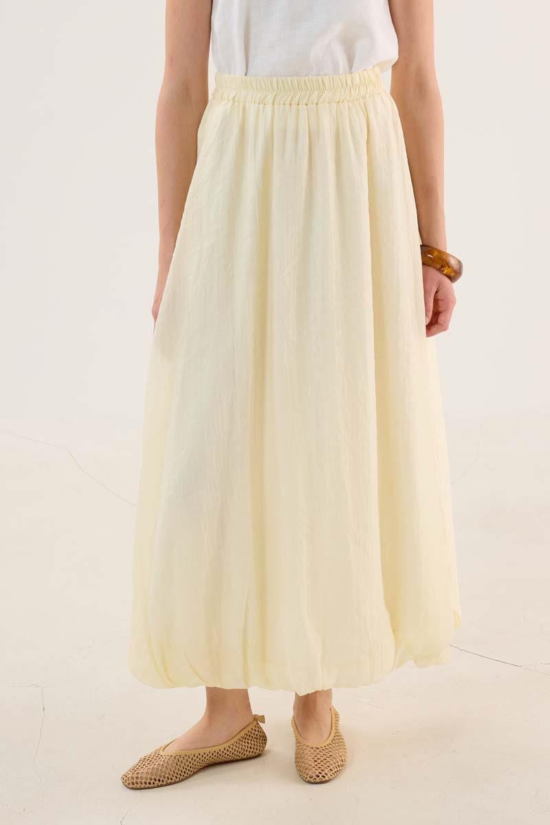 İnce Liyosel Balon Etek Soft Sarı