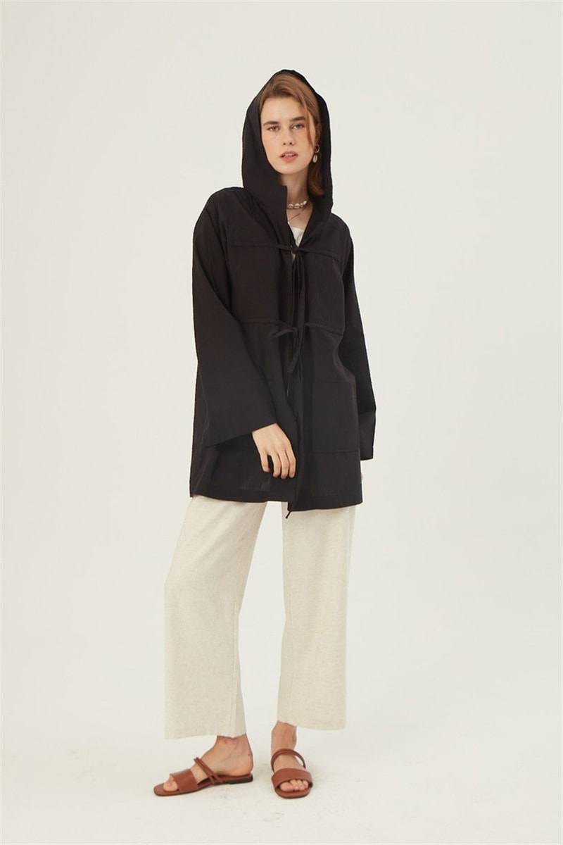 Kapüşonlu Kısa Ceket