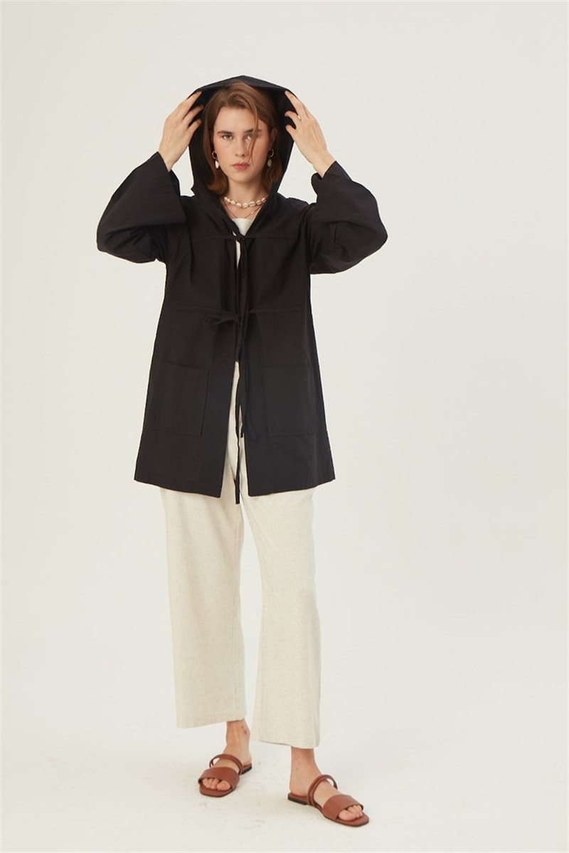 Kapüşonlu Kısa Ceket